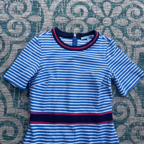 Draper James Blue & White Striped Short Sleeve A-Line‎ Dress - Size S - Picture 4 of 11